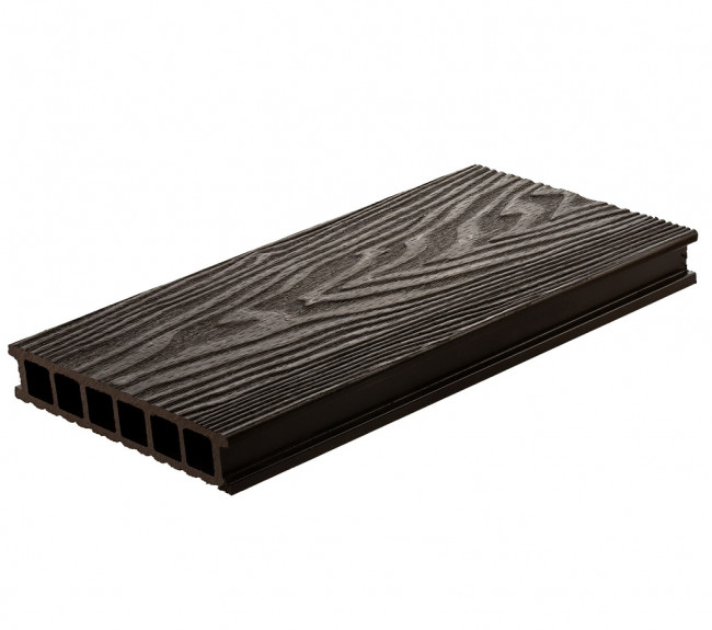 Террасная доска из ДПК Polywood Duo 3-D Венге  Террасная доска из ДПК Polywood Duo 3-D Венге