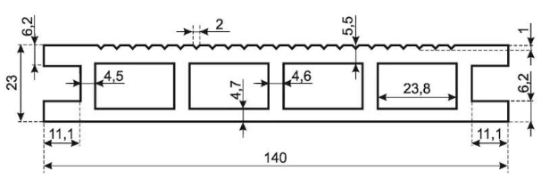 Террасная доска серия TABULA цвет Серый